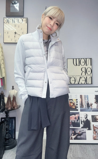 Down X knit sleeves jacket #00086