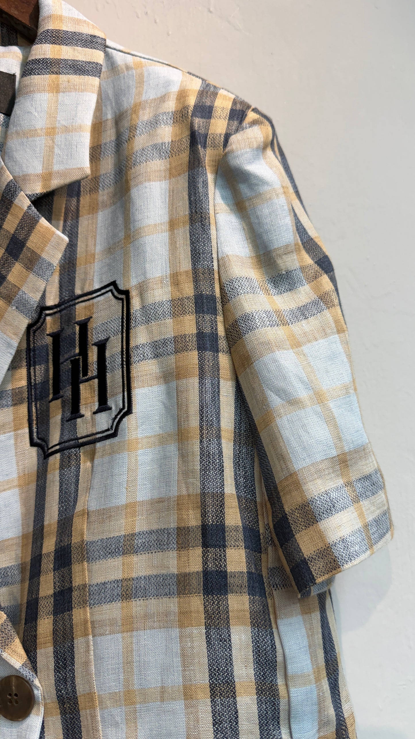 Checked short sleeves #00748