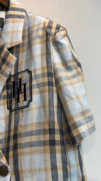 Checked short sleeves #00748