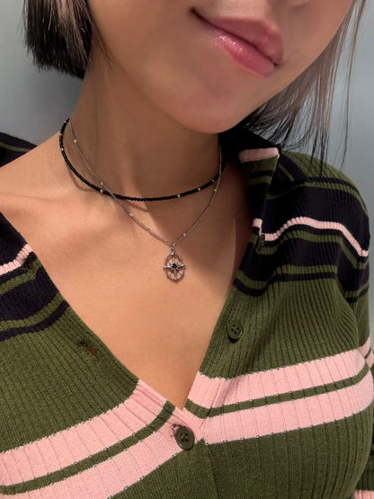 Black choker X Star necklace set