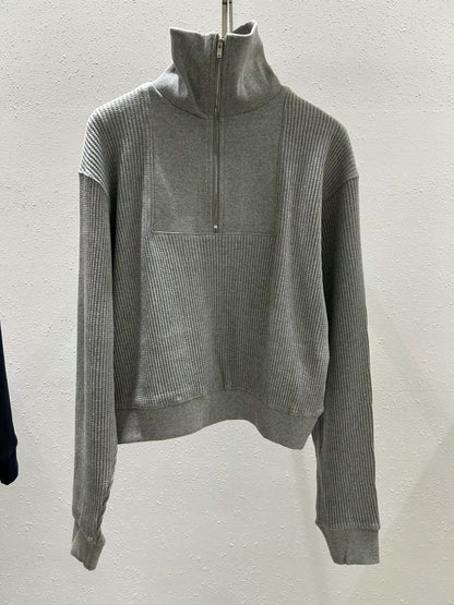 waffle cotton zip top