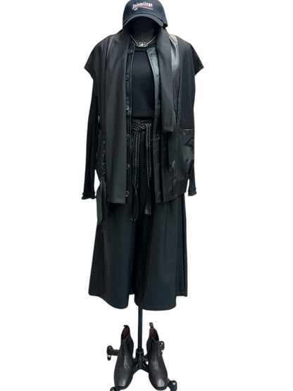 Two tone leather vest jacket