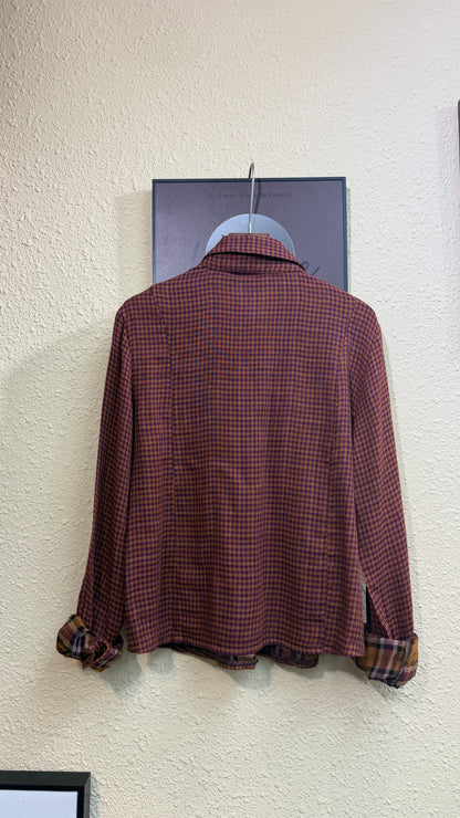 Mini checkered slim shirt #00996