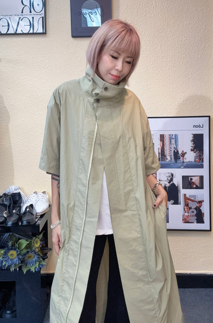 Stand collar loose long outer #00926
