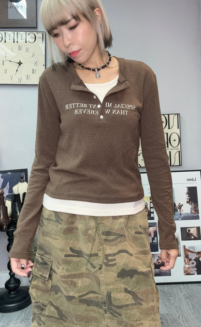 Fake two piece cotton tee