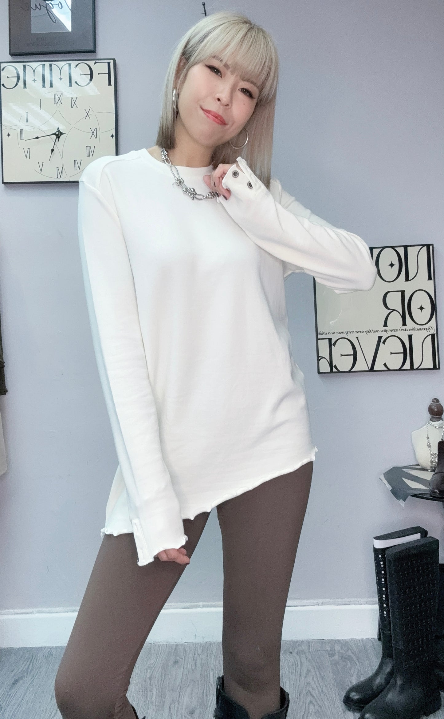 Sleeves buttons tee #00139