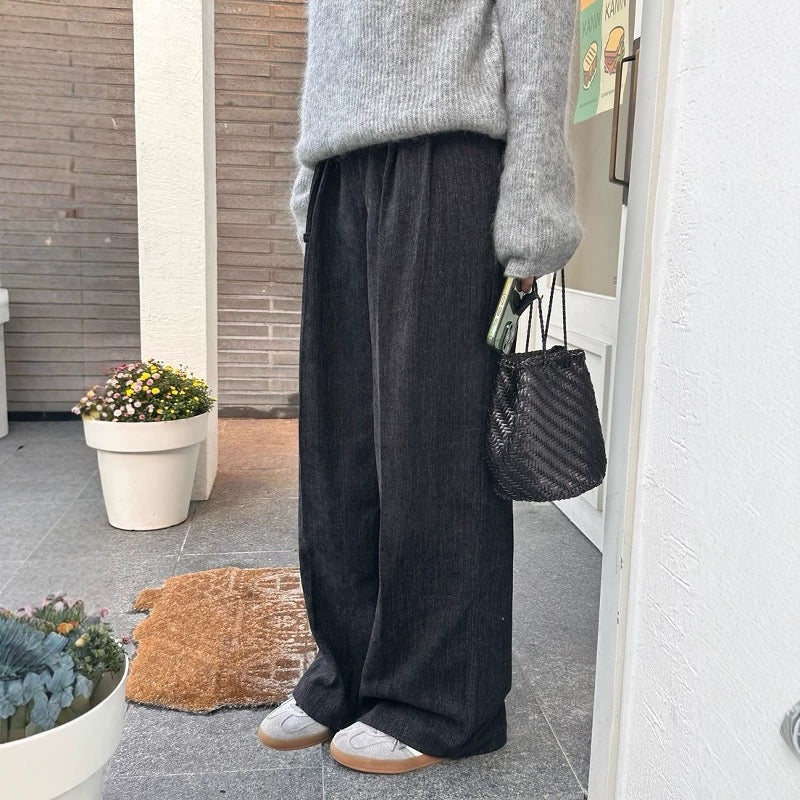 With rope corduroy pants #00010