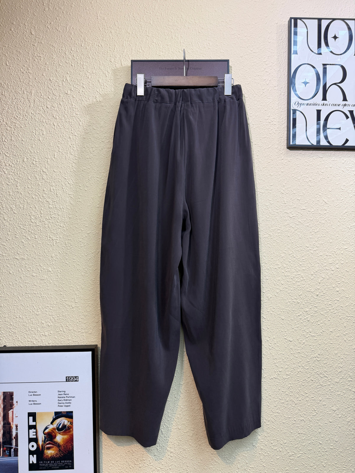 Front tie full elastic silky pants #01041
