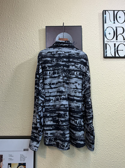 Black and white printed long shirt #01017