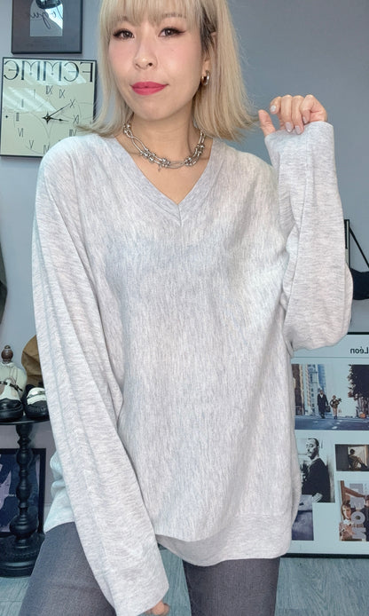 V neck loose knit #00230