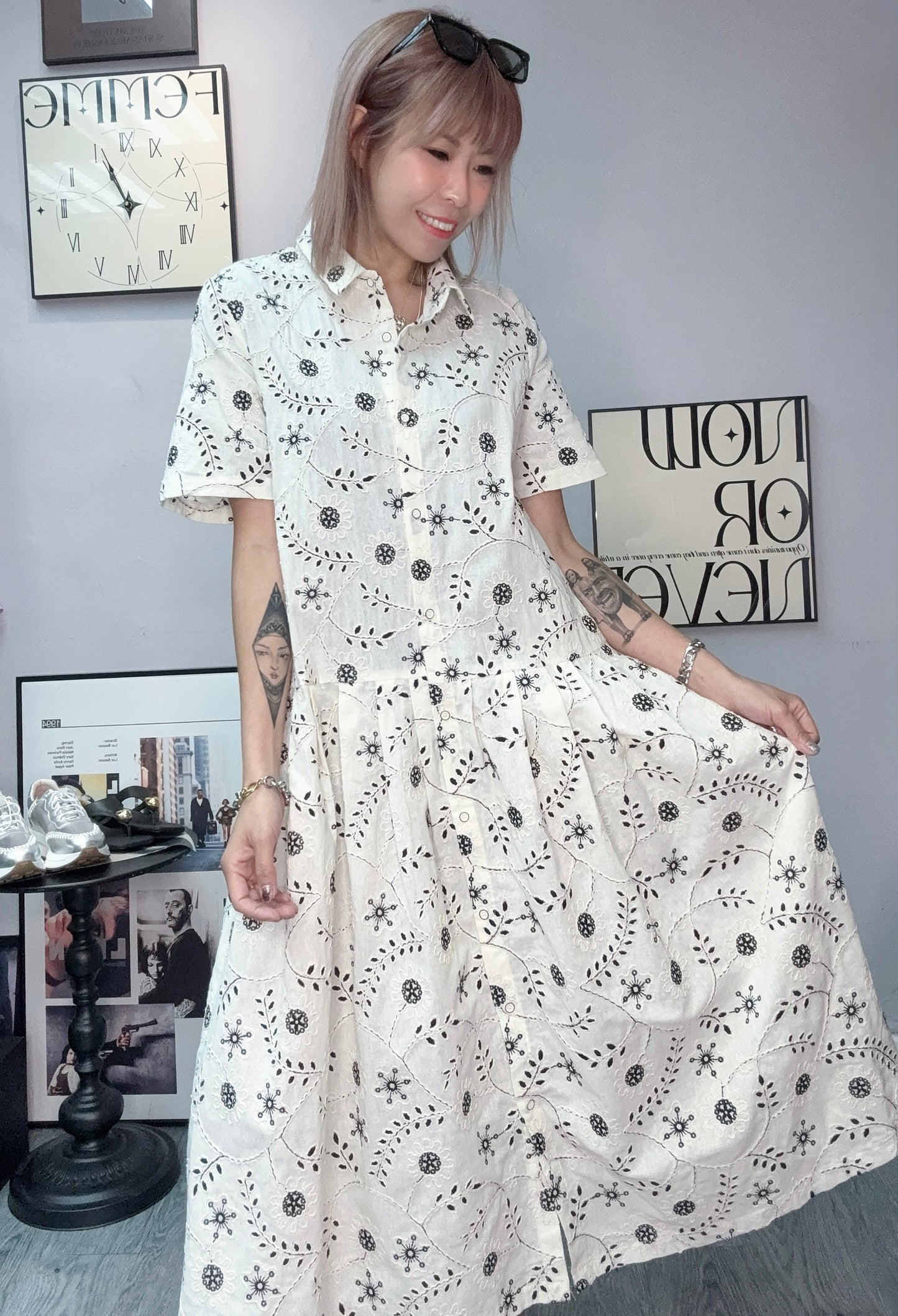 Full embroidery dress #00608