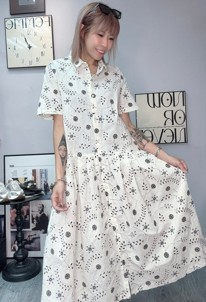 Full embroidery dress #00608