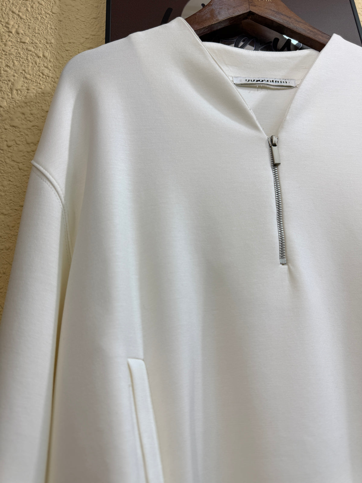 Half zip space cotton sweater #00981