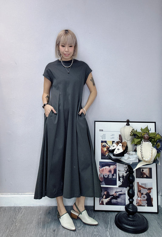 A line cotton dress (not included belt)