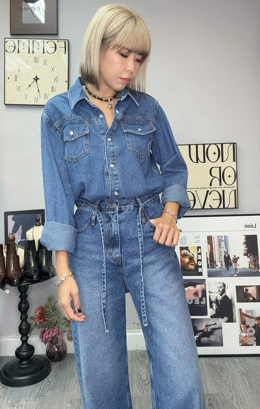 Fit size denim shirt