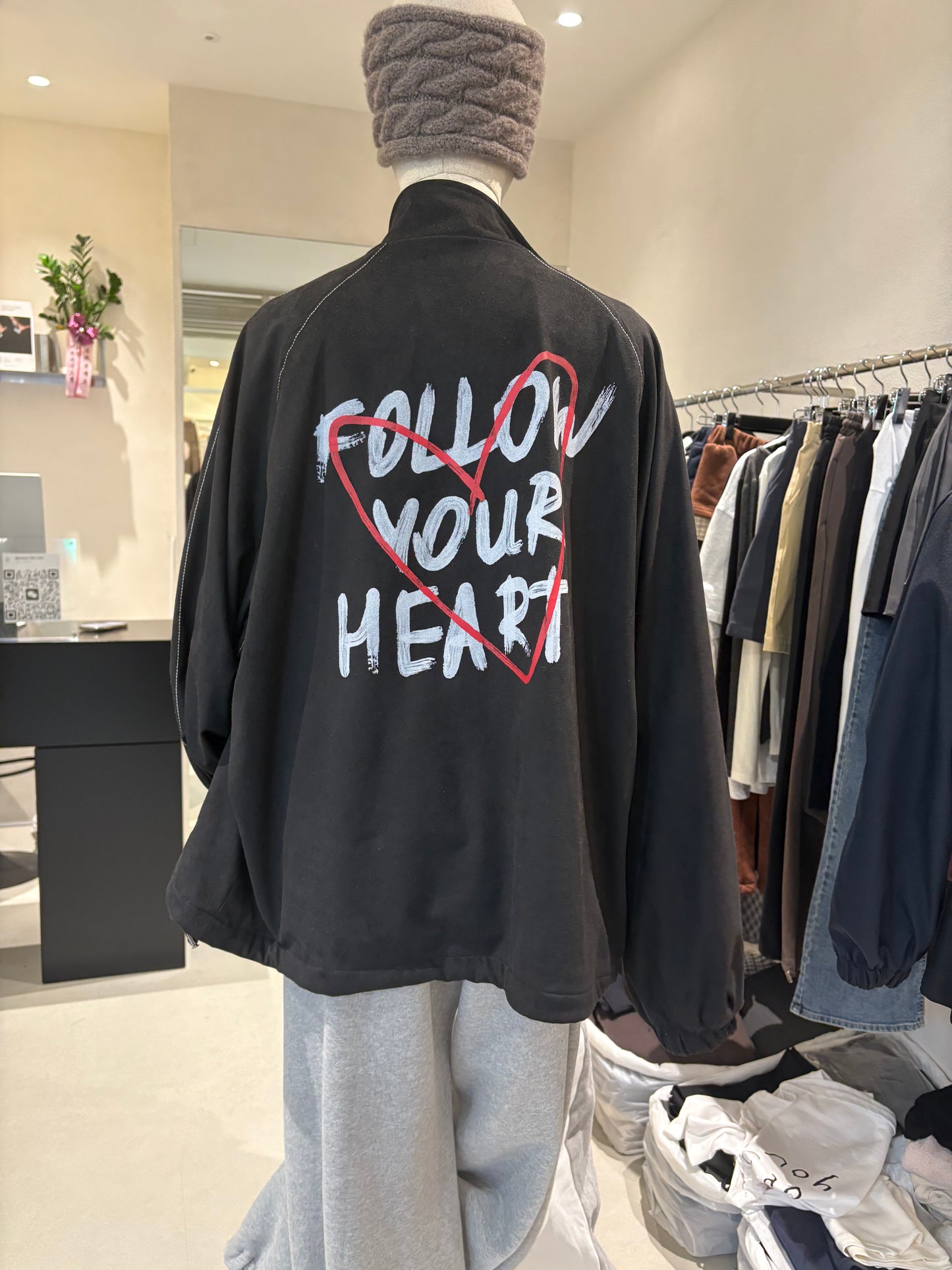 Back words fleece jacket #00011