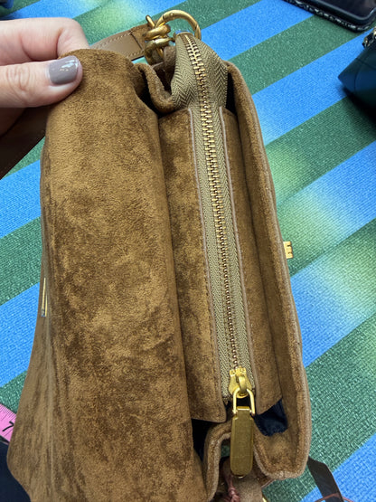 Leopard skin two way leather bag