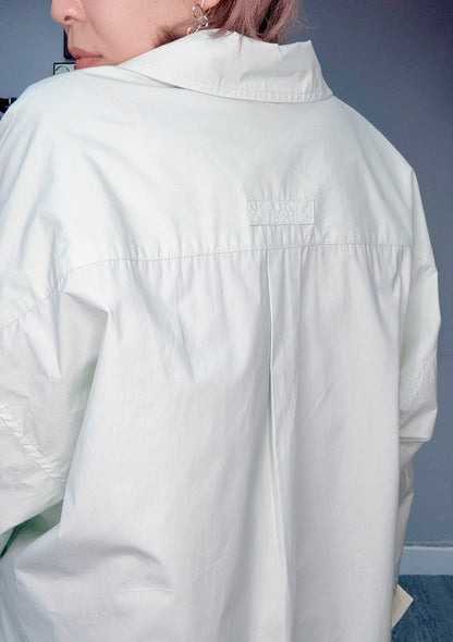 Back tag plain loose shirt #00402