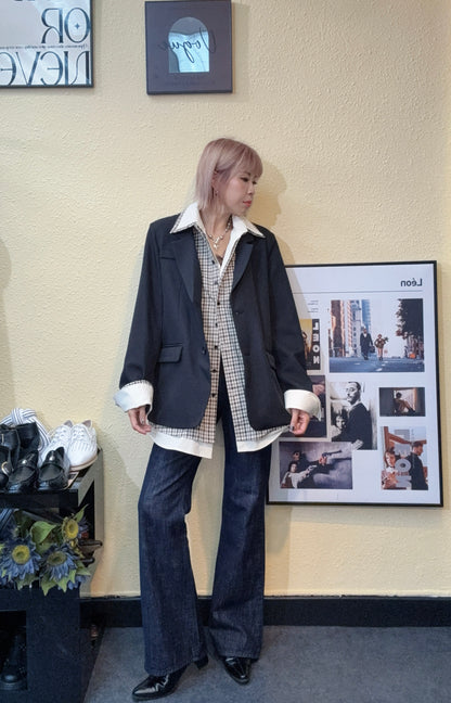 Layering loose blazer #00922