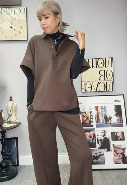 Space cotton polo top #00027