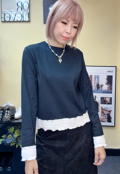Ruffle hem tee #00868