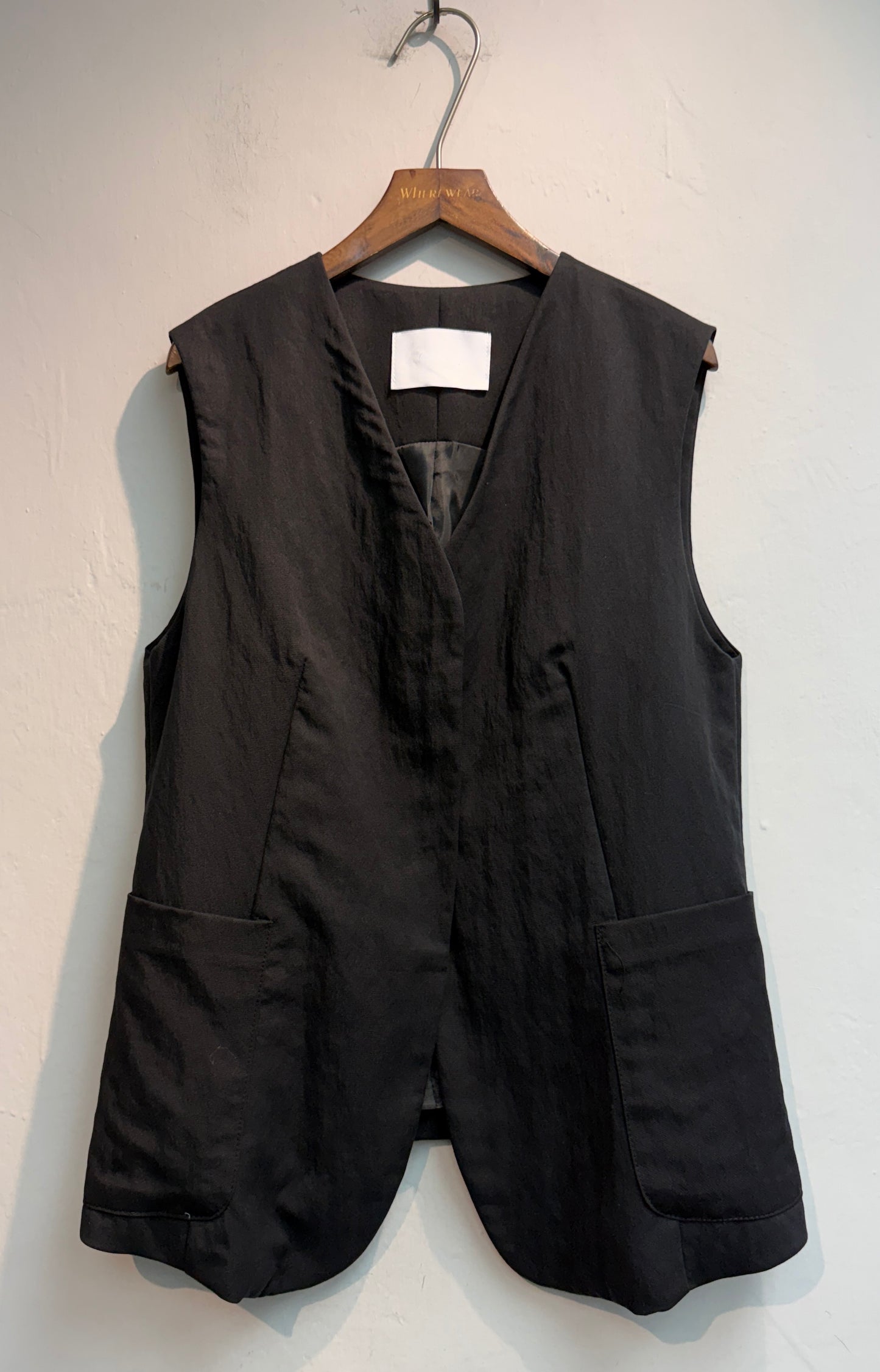 V neck side pocket vest outer #00565