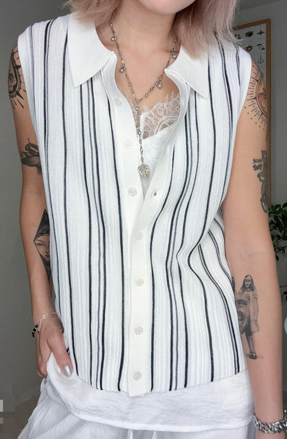 Striped polo knit #00690