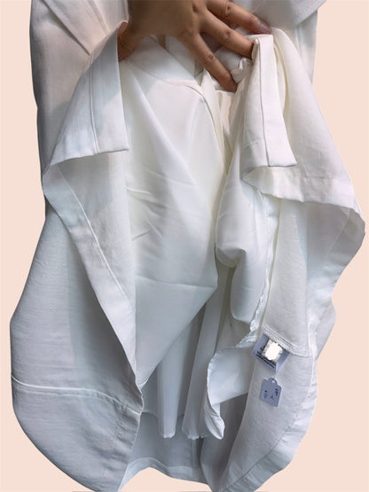 With belt linen v neck vest one piece #00605
