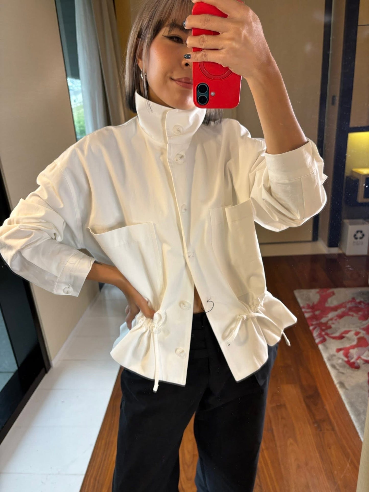 Stand collar tunic shirt jacket