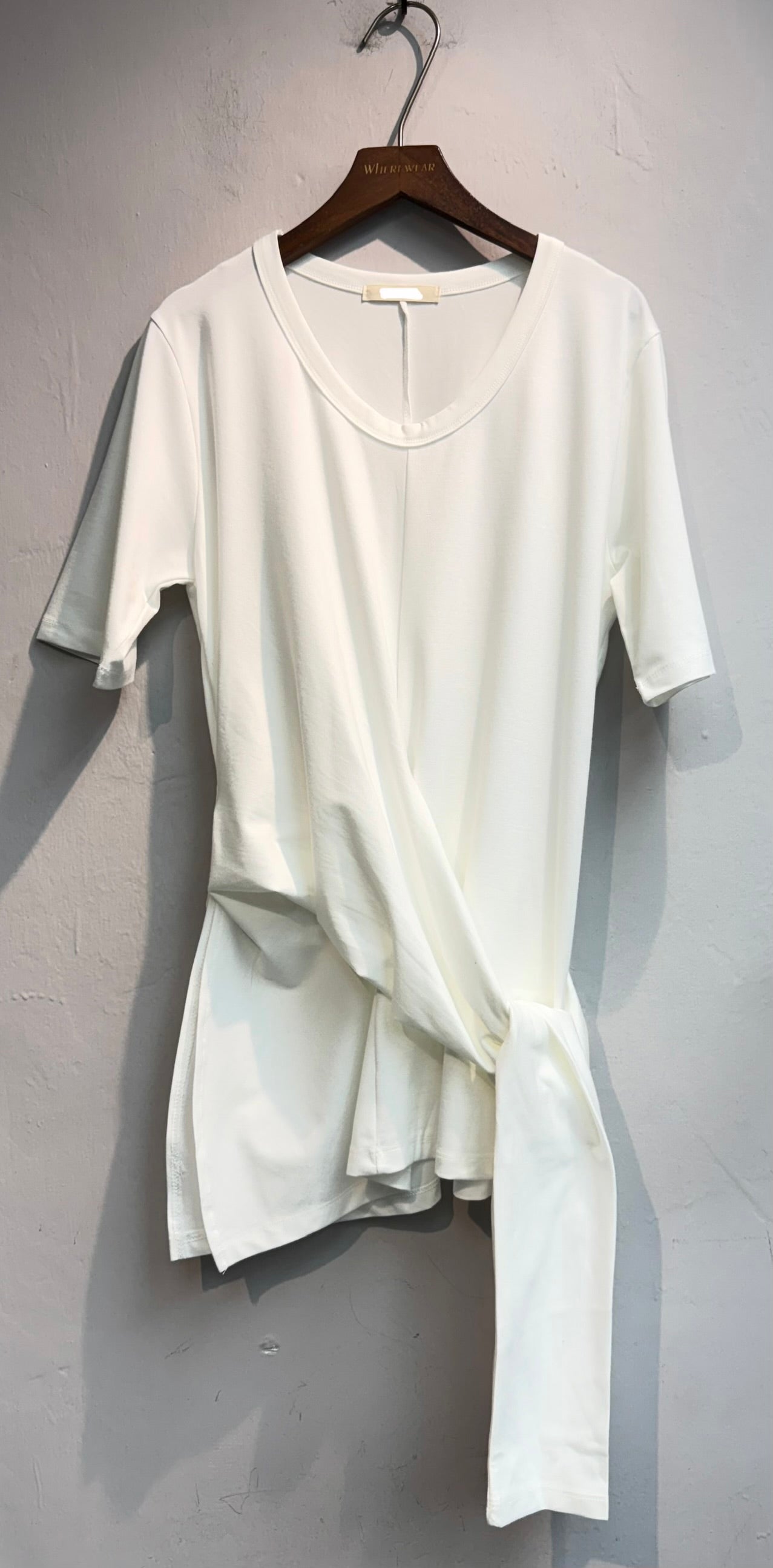 Side tie plain tee #00697