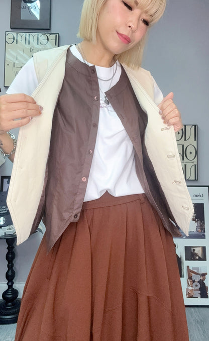 Shirt X denim vest jacket