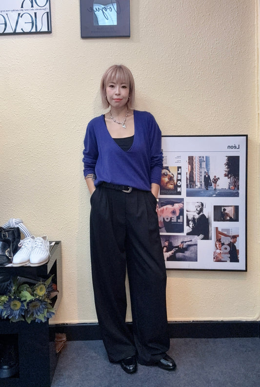 Big v neck cashmere knit #00955