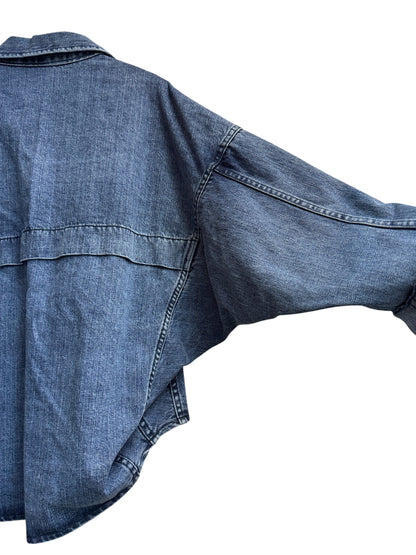 (-30% off)Batwing sleeve denim jacket
