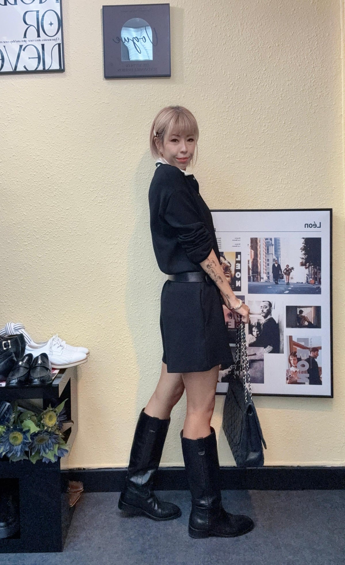 👍🏼White polo collar jumpsuit #00965
