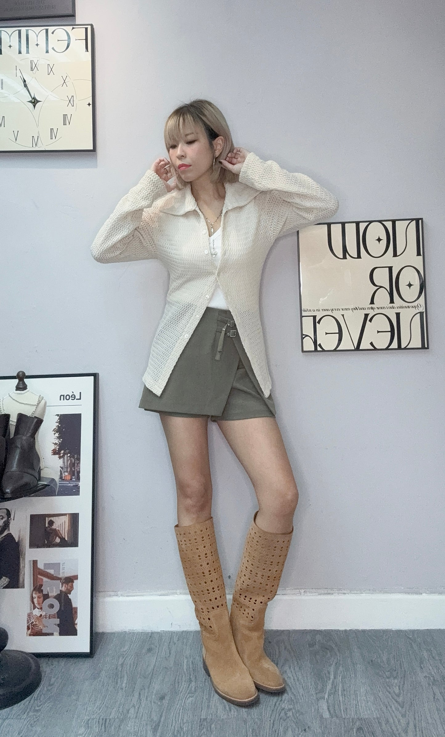 Knitted slim shirt #00337