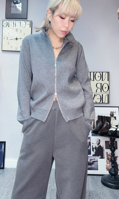 Double zip knit top #00153