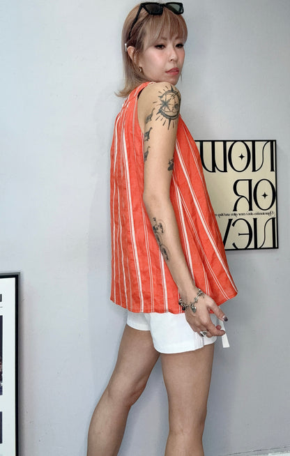 Halterneck stripe top #00637