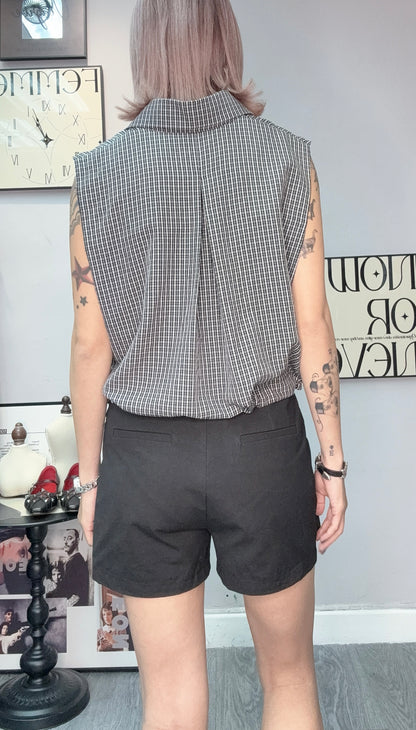 Mini checked vest shirt #00580