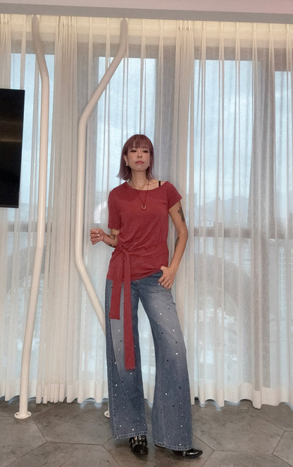 Tie waist tee #00815