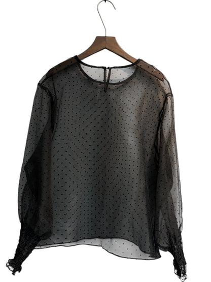 (-50%)dot organza top