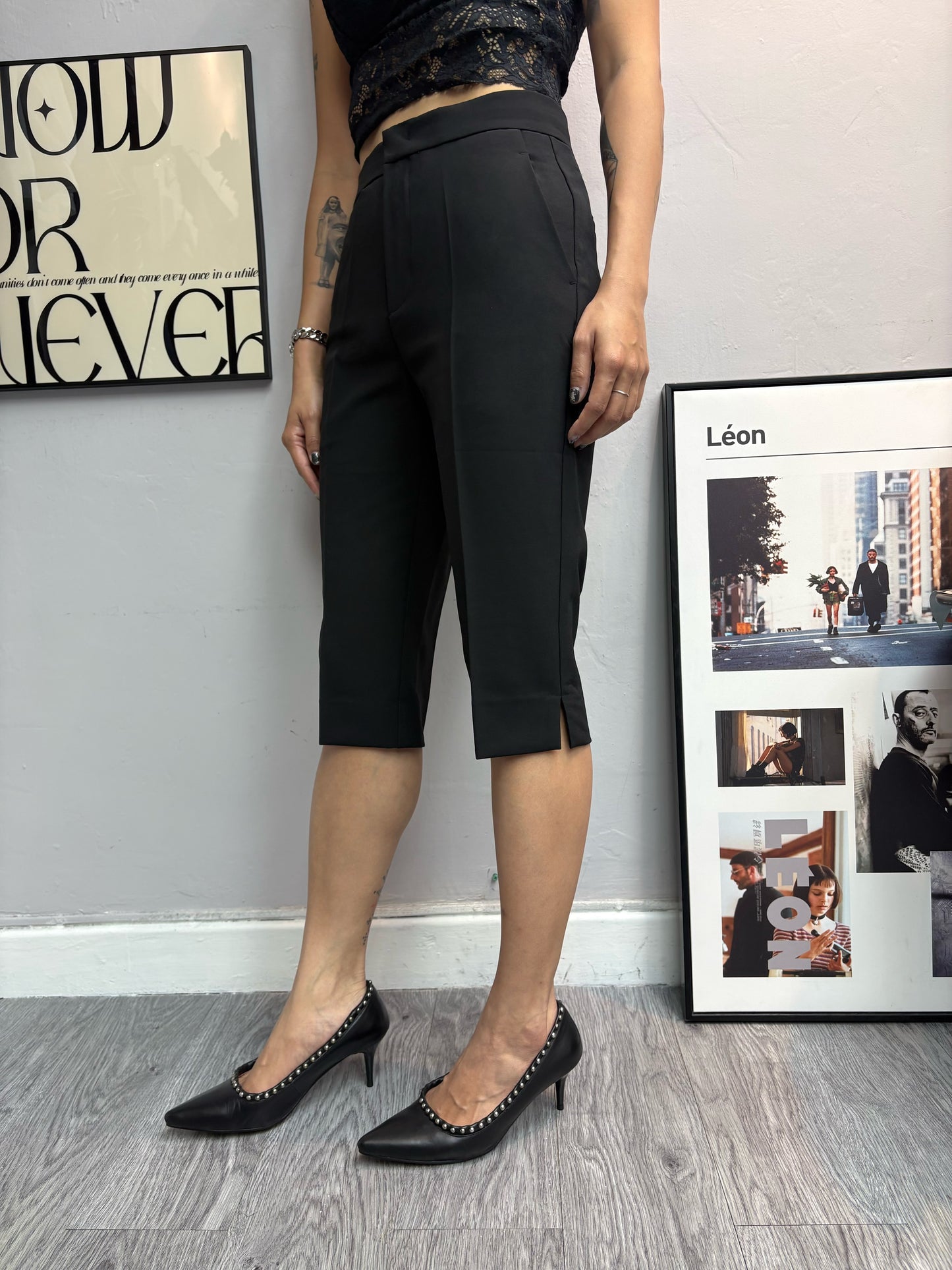 Knee slim pants #00592
