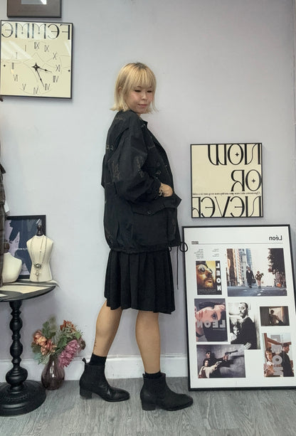 Embroidery Words trench coat