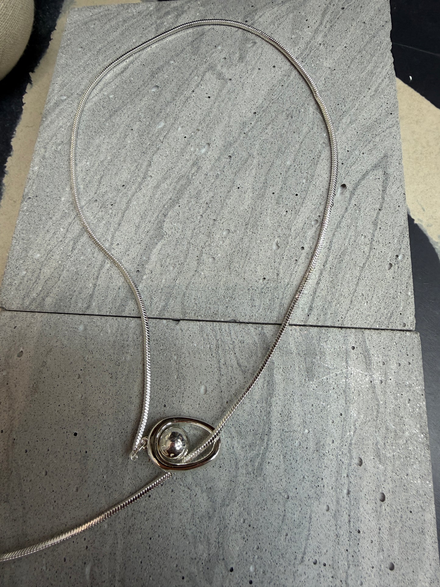 Matte beads long necklace