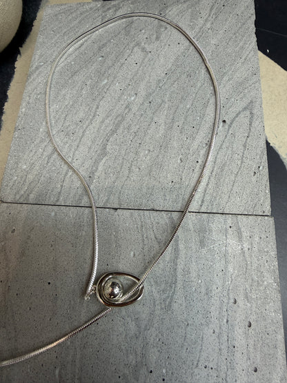 Matte beads long necklace
