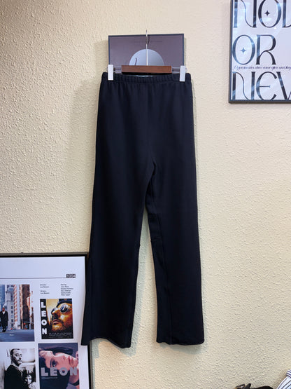 Side waffle hem cotton pants #00964