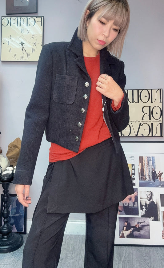 (-30% off)silver button tweed short jacket #00029