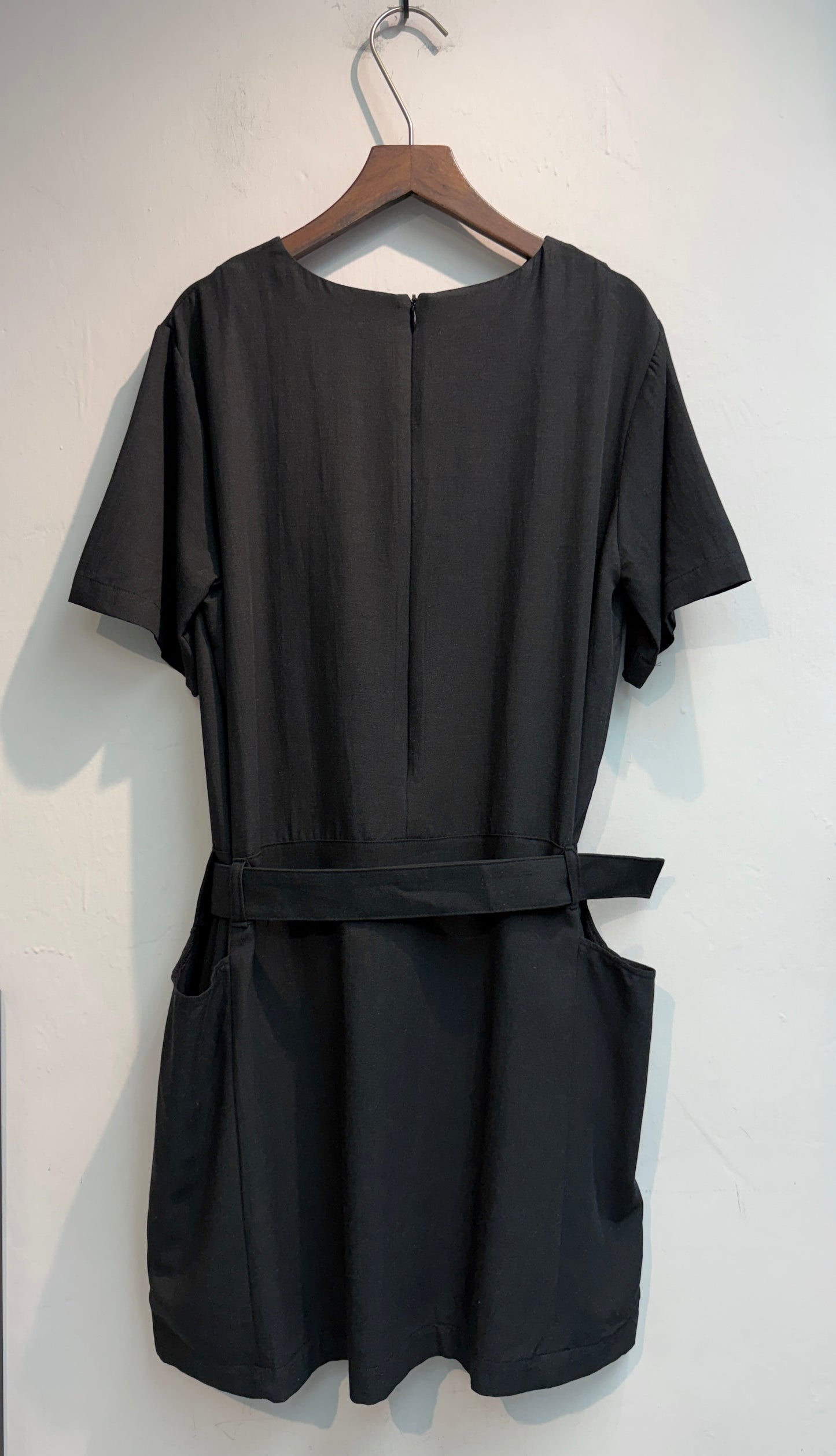(-30%)With belt side big pockets one piece #00784