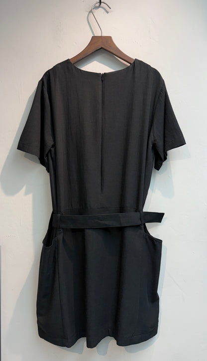 (-30%)With belt side big pockets one piece #00784