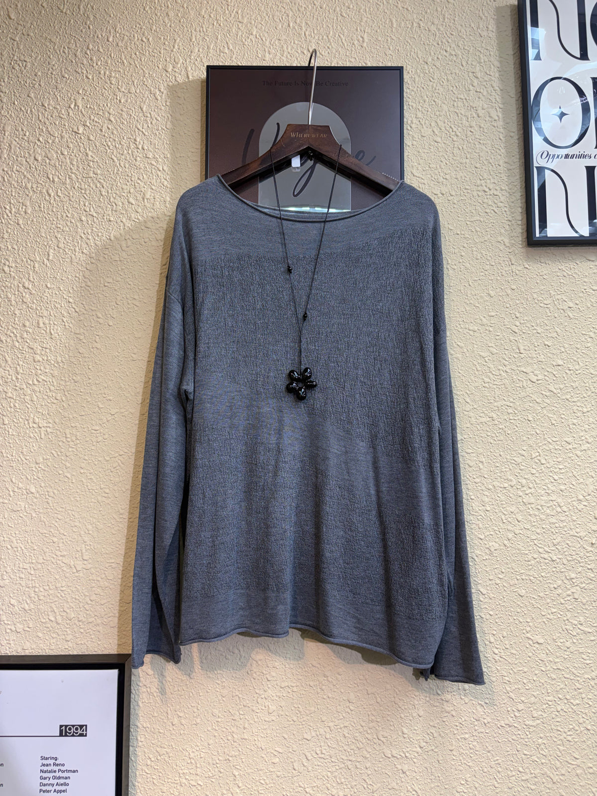 Mix knitted loose top