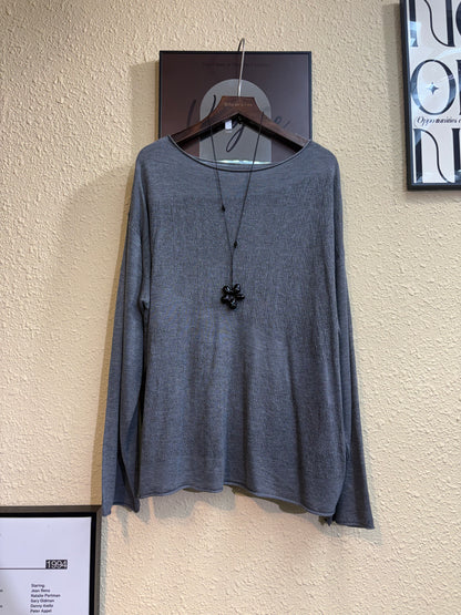 Mix knitted loose top